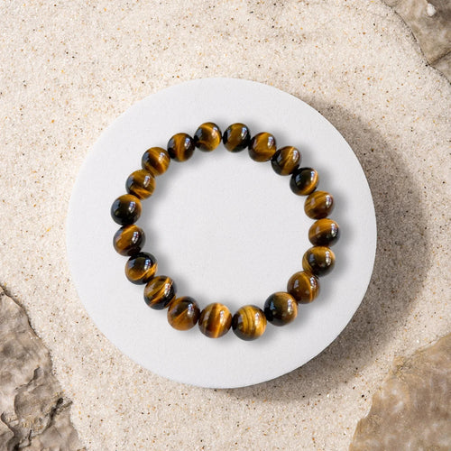 Tigers eye bracelet with selenite charging plate