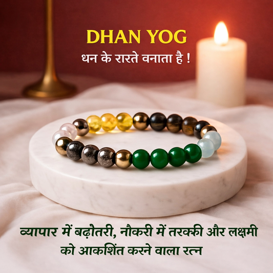 Dhan laxmi yog bracelet -धारण करने से जीवन में खुशहाली आती है , पैसों की कमी नहीं रहती है , करियर में सफलता मिलती है , काम रुकते रुकते बन जाते है , धन और इनकम के नए रास्ते जागृत होते है