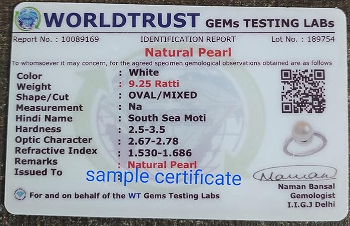 Moti ring for good luck money, wealth, protection and mental peace (अभिमंत्रित)