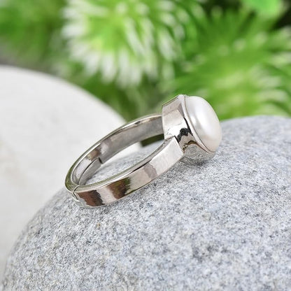 Moti ring for good luck money, wealth, protection and mental peace (अभिमंत्रित)