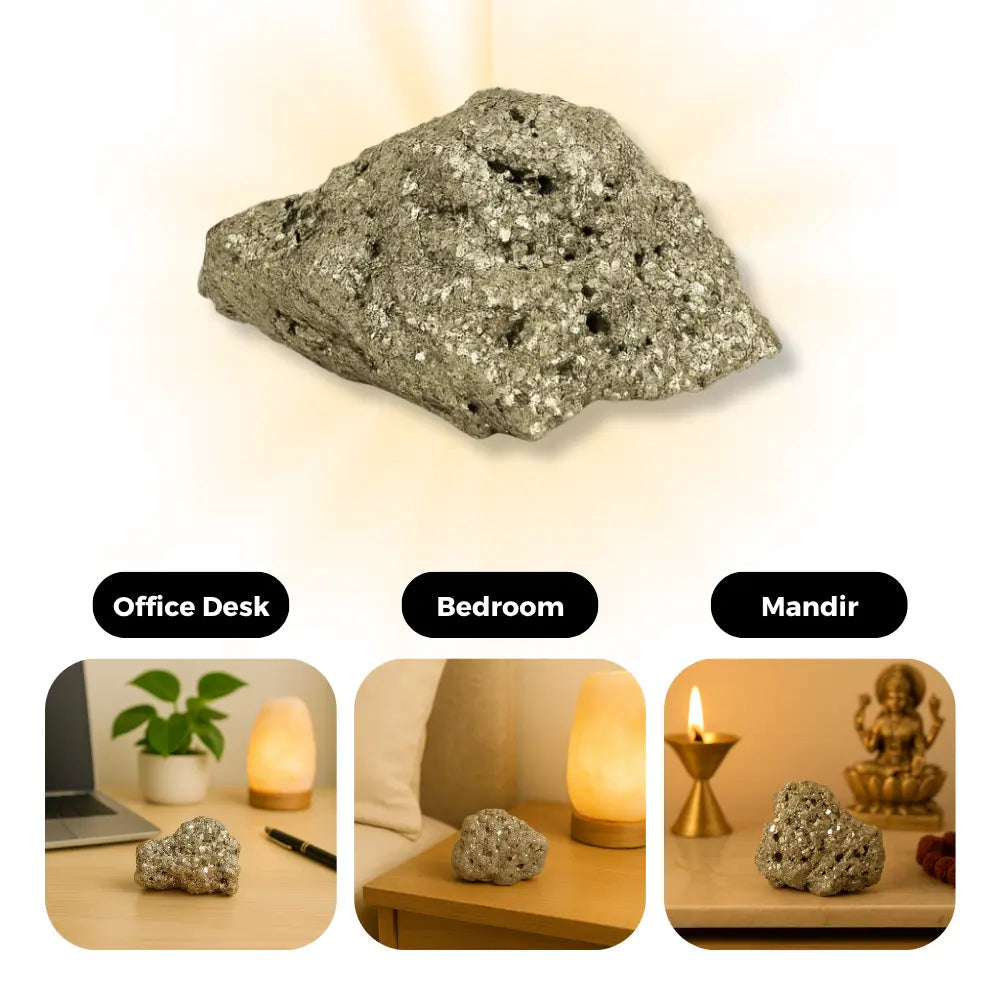 Original Pyrite stone for Goodluck, wealth, money, growth and mental peace (अभिमंत्रित)