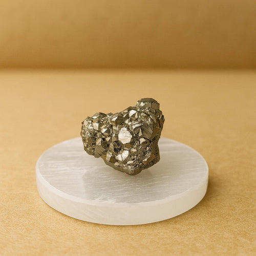  Pyrite bracelet with selenite charging plate