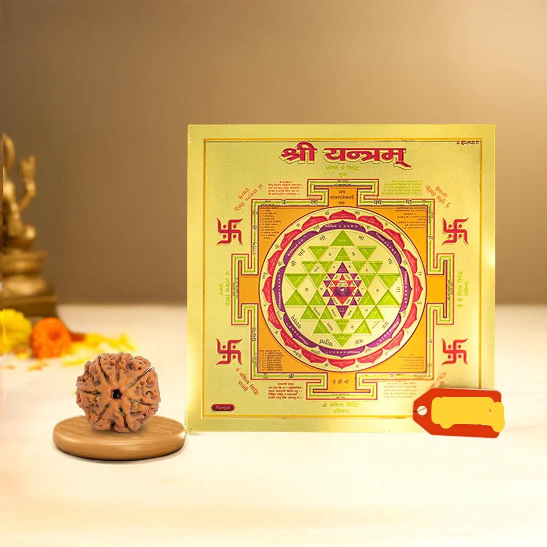 सिद्ध 5 मुखी रुद्राक्ष और संपूर्ण श्री यंत्रम   धारण से धन ,समृद्धि , मानसिक शांति , शादी विवाह की बाधा , नशे की आदत में सुधार आता है !Combo