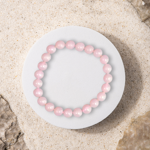 Original rose quartz bracelet with selenite plate